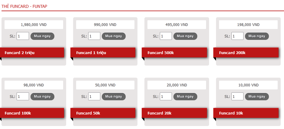 Mua Thẻ Funcard Online - Nạp Funcard Ở Mỹ