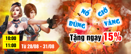 Bùng Nổ Giờ Vàng - Tặng Ngay 15%